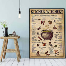 Carteles e impresiones divertidos de Witchery para cocina, pintura en lienzo, imágenes artísticas de pared, regalos de conocimiento mágico, decoración del hogar 2024 - compra barato