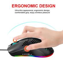 HXSJ J900 USB Wired Gaming Mouse RGB Gamer Mouses with Six Adjustable DPI Honeycomb Hollow Ergonomic Design for Desktop 2024 - buy cheap