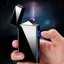 Double Arc Lighter USB Rechargeable Cigarette Lighter Gift Metal Windproof Lighter Smoke Accessories Gadgets for Men Technology 2024 - buy cheap