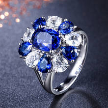 Anillo de plata esterlina 925 para mujer, zafiros de moda, anillos de piedras azules, abalorio, joyería de lujo, adornos de mano, 2021 2024 - compra barato