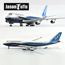 JASON TUTU-modelo de avión de 43-47cm, modelos originales de Boeing B747, escala 1/160, luz de resina fundida a presión y avión de rueda, regalo 2024 - compra barato