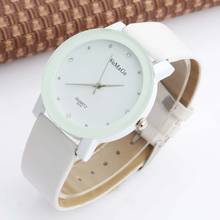 WoMaGe-reloj de pulsera con correa de cuero para mujer, accesorio de cuarzo, color blanco 2024 - compra barato