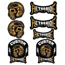 Juego de calcomanías personalizadas estilo Retro, calcomanías de Calavera, para motocicleta, cafe racer bobber, A4 2024 - compra barato