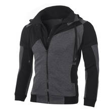 Mens Jackets Windbreaker Coats Double Zipper Jacket Sweatshirts Hoodies Black Blue Outerwear Tracksuit For Male Coat 2024 - buy cheap