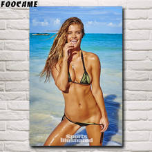 FOOCAME Nina Agdal Hot Sexy Bikini Swimsuit Model Living Room Art Silk Posters and Prints Modern Home Decoration Wall Painting 2024 - buy cheap