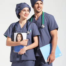 Conjunto de fricção unissex, kit de uniforme de enfermeira e trabalho com camada interna, médico e odontológico, 18ss032 2024 - compre barato