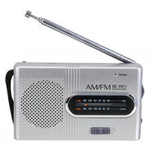 Liquidação, mini rádio portátil flash am/fm, antena telescópica, de bolso, receptor universal, alto-falante, mayitr 2024 - compre barato