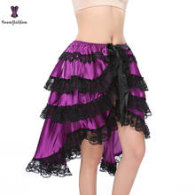 Burlesque-faldas de encaje negro para mujer, faldas íntimas de corsé, púrpura, Sexy, de talla grande, S-6XL, 7006 # 2024 - compra barato