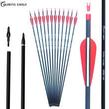 6/12/24/30PCS 28"/30"31"New Carbon Arrows Archery Shooting Hunting Arrow with Replaceable Arrowheads for Recurve & Compound Bow 2024 - buy cheap