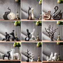 Simples e moderno estatuetas de cerâmica sala ornamento decoração para casa artesanato escritório café casamento cerâmica presente 2024 - compre barato