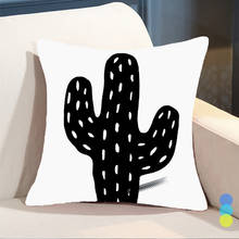 45x45cm Nordic Polyester Black and White Simple Sofa Pillowcase Cactus Geometric Print Decoration Cushion Cover 2024 - buy cheap