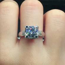 Piscando moissanite anel de pedra preciosa anel de noivado feminino 925 prata esterlina brilhante melhor do que o diamante anel de noivado presente 2024 - compre barato