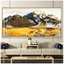 Large diamond painting cross stitch Golden Mountain Landscape full square round drill embroidery picture of rhinestonesZP-2027 2024 - buy cheap