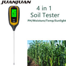Прибор для испытания почвы 4 в 1 измеритель PH почвы термометр гигрометр монитор солнечного света с подсветкой для садового инструмента для тестирования растений 20% 2024 - купить недорого