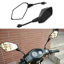 SEMSPEED Motorcycle 8mm 10mm Carbon Fiber Mirror Scooter E-Bike Rearview Mirrors Electrombile Back Side Convex Mirror For adv150 2024 - buy cheap