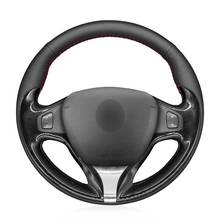 Mão-costurado preto couro genuíno volante do carro capa para renault clio 4 2012-2016 captur renault samsung qm3 2013 2024 - compre barato