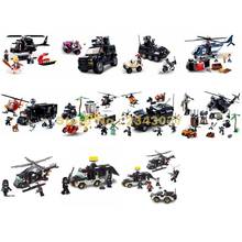 Urban Police Riot Swat Helicopter Command Car Truck Armoured Vehicle Boat Building Blocks Toy 2024 - buy cheap