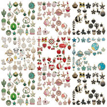 31Pcs/Lot Assorted Plated Enamel Animal Plant Fruit Moon Star Heart Pendants for Jewelry Making DIY Charms Necklace Bracelet 2024 - buy cheap