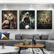 ART Dog Smoking a cigar Posters And Prints Animal Bulldog Pictures For Home Wall Art For Living Room Decoration 2024 - buy cheap