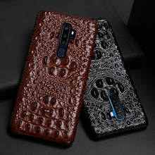 Genuine Leather Phone Case For Realme 3 5 6 X Lite XT X2 X50 Pro Q Cases Natural Cowhide Crocodile Head Texture Cover Funda Capa 2024 - buy cheap