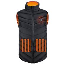 6 Areas Men Winter Electric Heated Vest Stand Collar USB Heating Sleeveless Zipper Jacket Outdoor Fishing Thermal Coat 2024 - buy cheap