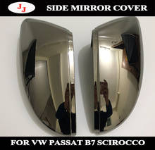 1 Pair of Tungsten steel black Rearview side Mirror Cover Cap for VW Passat B7 NMS CC Jetta Scirocco Beetle EOS Bora C-TREK 2024 - buy cheap