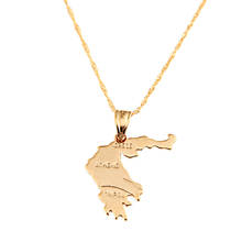 The Republic of Greece Map Pendant Necklace For Women Gold Color Fashion Greek Map Jewelry 2024 - buy cheap