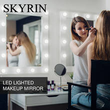 Skyrin-lâmpada led de espelho para maquiagem, 12v, cômoda, penteadeira, luzes, brilho ajustável, 6/10/14, kit, trocador 2024 - compre barato