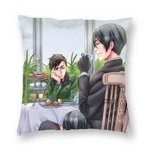 Funda de cojín con estampado de Anime Black Butler, funda de almohada decorativa para el hogar de Manga Kuroshitsuji, para sala de estar de dos lados, 40x40 2024 - compra barato