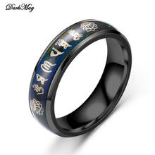 DarkMag Vintage 316L Stainless Steel Ring for Men And Women Power Lucky "Om Mani Padme Hum" Sanskrit Buddhist Mantra Ring 2024 - buy cheap