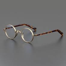 2022 Japanese Handmade Small Round Pure Titanium And Acetate Leg Glasses Frame Men Retro Eyeglasses Women Myopia Reading Eyewear 2024 - buy cheap