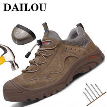 Botas de segurança masculinas, com tecido respirável, com biqueira de aço, proteção para o trabalho, calçados para homens 2024 - compre barato