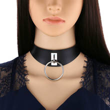 Rock-Collar gótico de cuero para hombre y mujer, Gargantilla de estilo gótico, Punk, con lazo redondo, grueso 2024 - compra barato