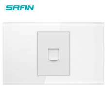 SRAN-toma de corriente para teléfono, panel de cristal blanco perla, 118mm x 72mm, toma de corriente de interfaz rj11 2024 - compra barato