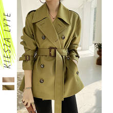 Women Trench Coat 2020 New Vintage British Sytle Classic Elegant Double Breasted Office Ladies Female Outwear Coat 2024 - buy cheap