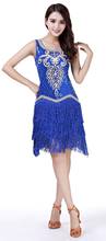 2022 Latin Dance Costume Tassel Square Modern Dance Dress Sequined Dance Dress Dance Practice Competition Performance Clothing 2024 - buy cheap