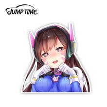 Tempo de salto 13cm x 12.7cm estilo do carro overwatch d. va (hana canção) render peek adesivo janela decalque engraçado vinil menina sexy carro adesivos 2024 - compre barato