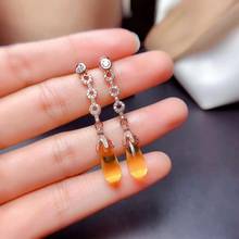 High-quality Citrine Gemstone Earrings S925 Silver Fine Fashion Charming Jewelry For Women Free Shipping 2024 - buy cheap