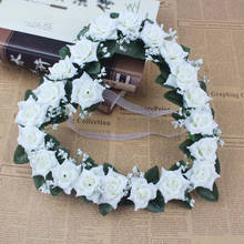 Romantic Hanging Rose Flower Wreath Valentine Garland For Wedding Party Home Decorations 2024 - compre barato