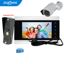 Jeatone casa vídeo porta telefone kit 7 Polegada hd monitor + 2.8mm lente campainha + cctv cam com detecção de movimento, gravação automática/instantâneo 2024 - compre barato