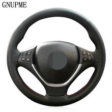 DIY Hand-stitched Black Genuine Leather Car Steering Wheel Cover for BMW X5 E70 2006-2013 X6 E71 2008-2014 2024 - buy cheap