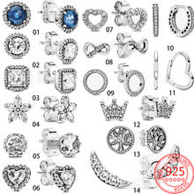 Pendientes de aro plata de primera ley diseño Luna para mujer, aretes pequeños, plata esterlina 925, corazón, forma de corazón 2024 - compra barato