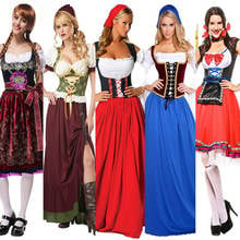 Disfraz de Oktoberfest para mujer, traje tradicional de Alemania, cerveza Bavaria, parte de traje francés, Vestido largo de la taberna, vestido de lujo 2024 - compra barato