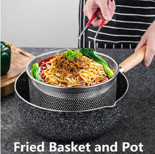 304 stainless steel hot Frying Fried Basket and pot set Filter Food Colander Oil Leak Cocoa Sieve Mesh noodle Dumplings Strainer 2024 - buy cheap