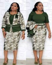 2021 summer elegent african women printing polyester plus size dress suit XL-4XL 2024 - buy cheap