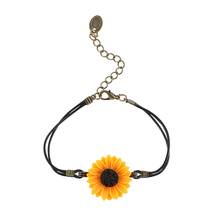 Creative Black Leather Rope Sunflower Bracelet Retro Cute Women's Bracelet Accessories Fashion Wedding Party Jewelry Gifts 2024 - buy cheap