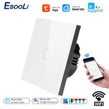 EsooLi EU Standard 1/2 Gang Tuya/Smart Life/ewelink WiFi Wall Light Touch Switch for Google Home Amazon Alexa Voice Control