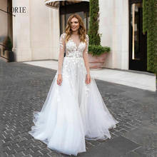 LORIE Boho Wedding Dress Long Sleeve Tulle White Vintage Lace Appliques Bride Dresses Vestido De Novia Custom Made 2024 - buy cheap