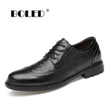 Zapatos Oxford puntiagudos de alta calidad, zapatos de vestir de cuero genuino, zapatos de encaje clásico para hombres pintados a mano, Dropshipping 2024 - compra barato