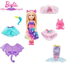 Barbie Dreamtopia-Conjunto de muñeca y vestido de la serie Chelsea, 12 piezas de moda, tema de princesa, sirena, unicornio, juguetes para niños, GTF40 2024 - compra barato